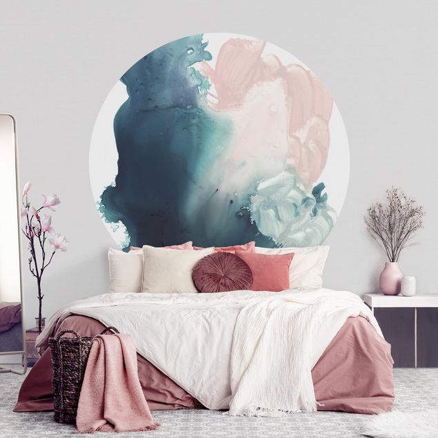 Self-adhesive round wallpaper - Surging Rose Quartz I