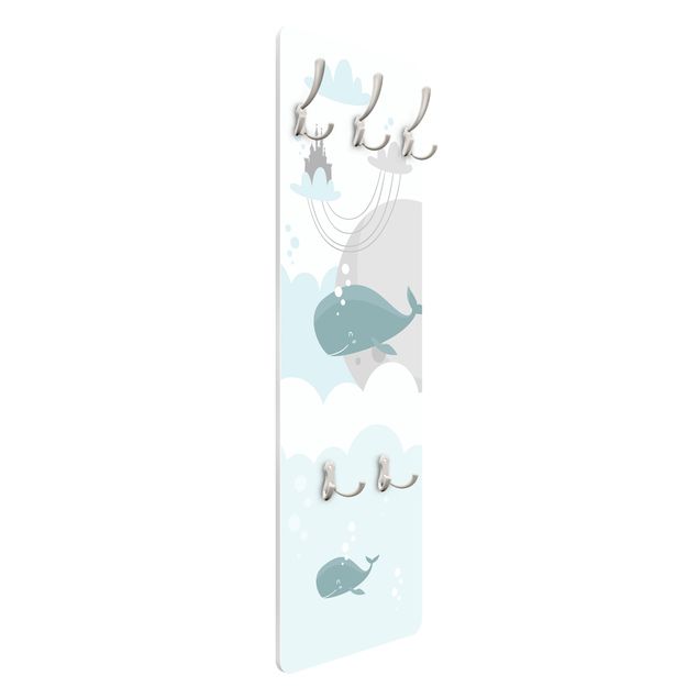 Coat rack kids - Clouds With Whale And Castle