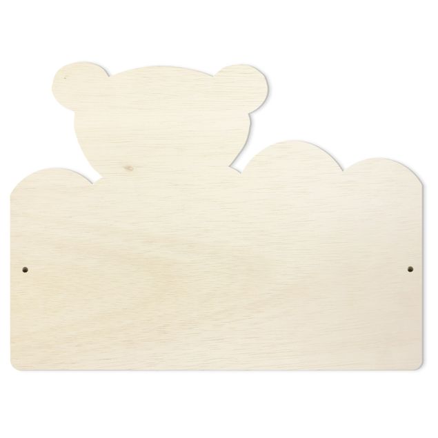 Coat rack for children - Clouds Teddy With Customised Name