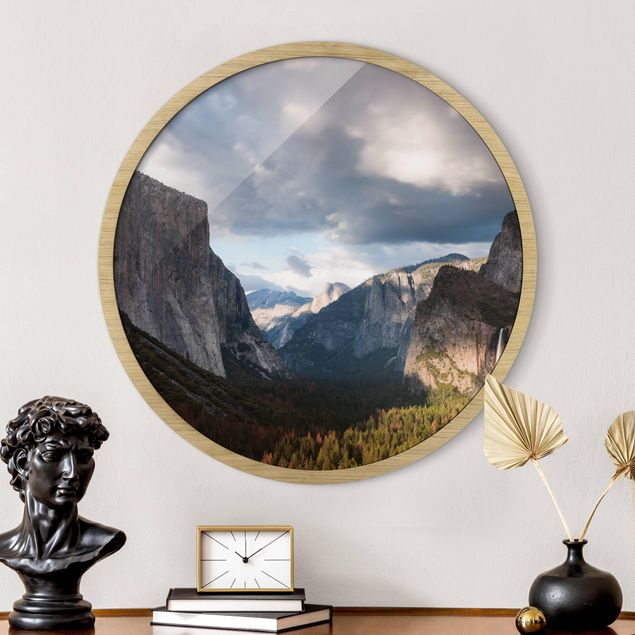 Framed prints round Clouds Over Mountainous Landscape
