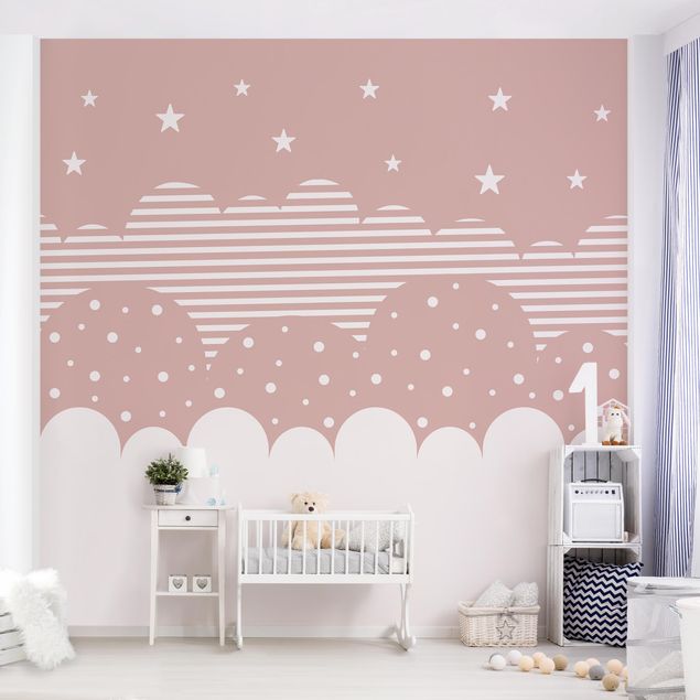 Wallpapers Clouds and Stars - pink