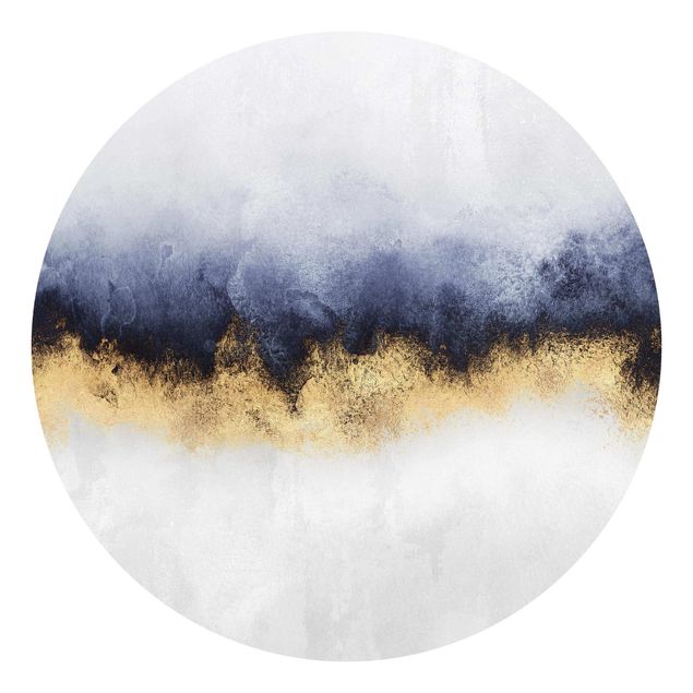 Self-adhesive round wallpaper - Cloudy Sky With Gold
