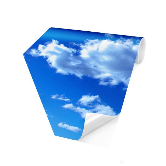 Self-adhesive hexagonal pattern wallpaper - Cloudy Sky