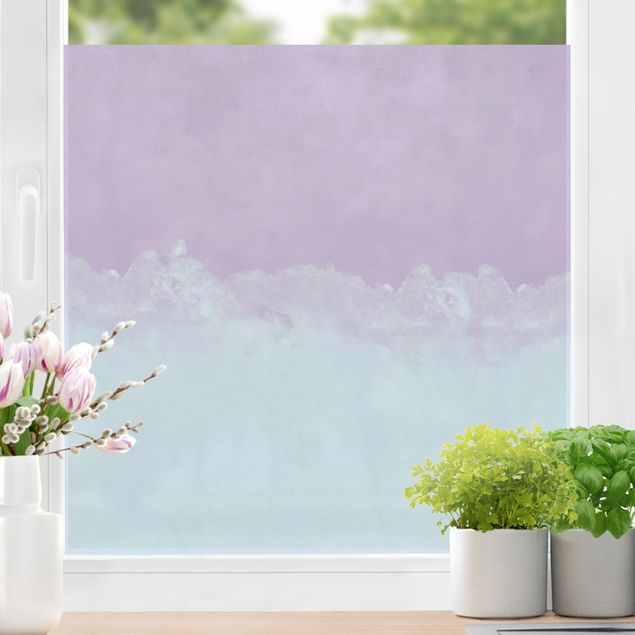 Window decoration - Cloudy Play of Colours Purple