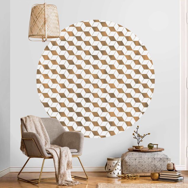 Wallpapers Cube Pattern In 3D Gold