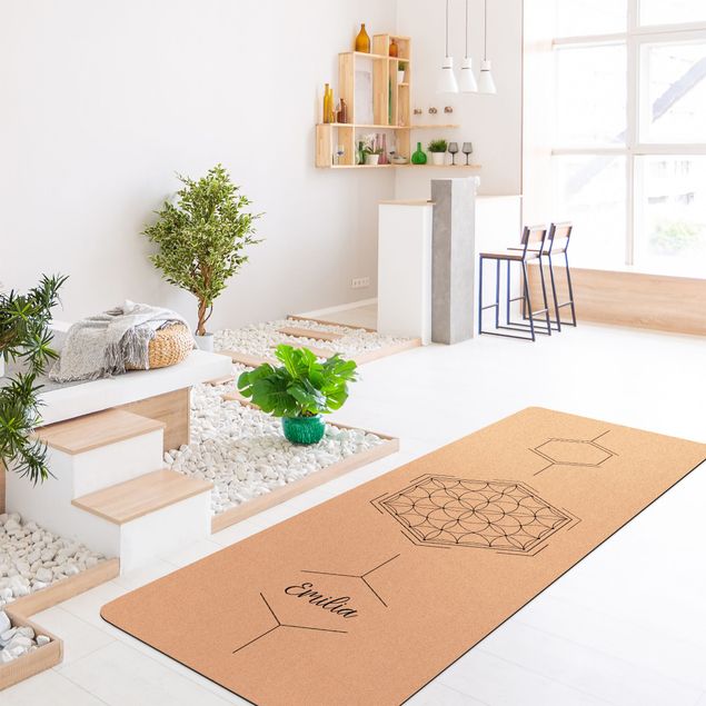 Yoga mat - Customised Name Flower Of Life