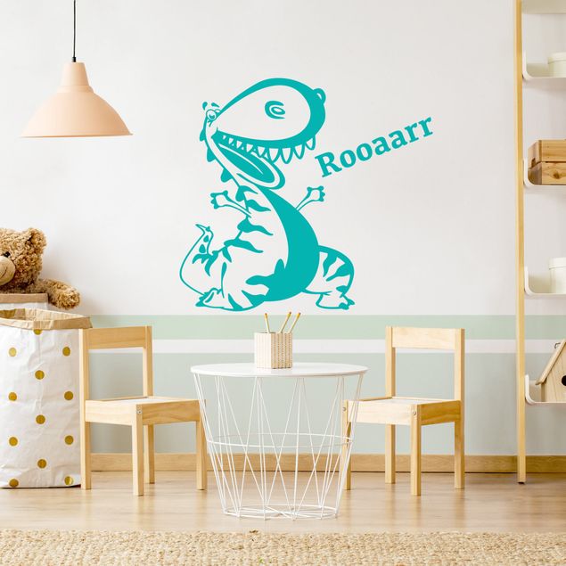 Custom text wall decals Dinosaur With Customised Name