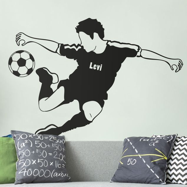 Wall stickers Customised text soccer player kicks