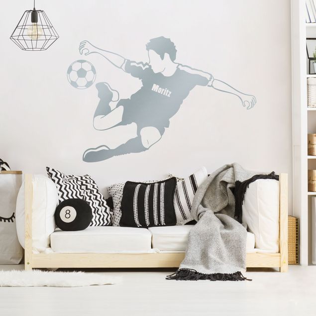 Wall stickers quotes Customised text soccer player kicks