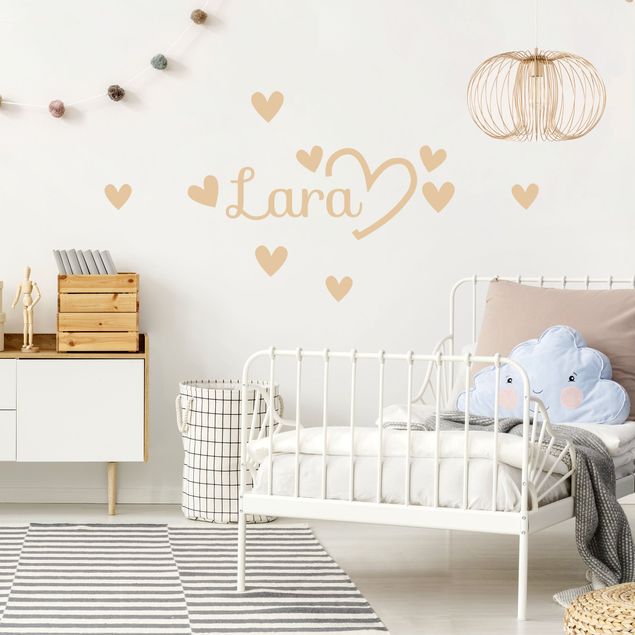 Wall stickers personalized-text Hearts With Customised Name