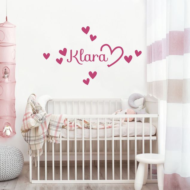 Romantic wall stickers Hearts With Customised Name