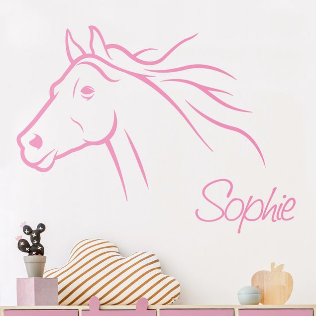 Autocolantes de parede cavalos Horse With Customised Name