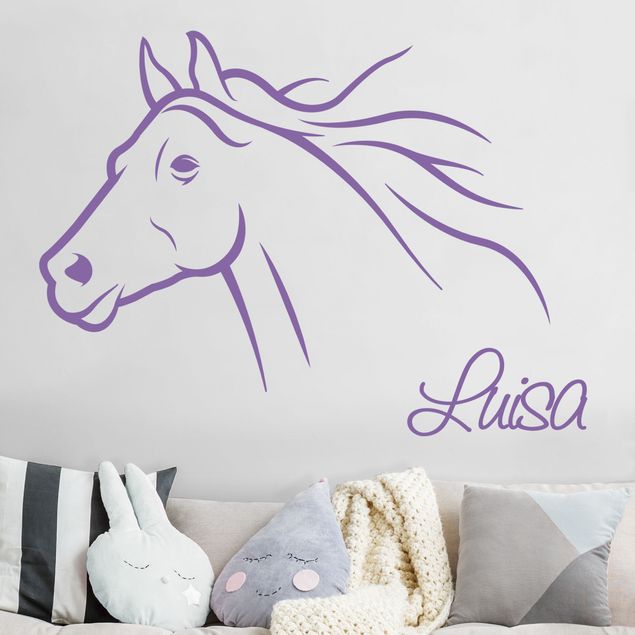 Wall stickers animals Horse With Customised Name