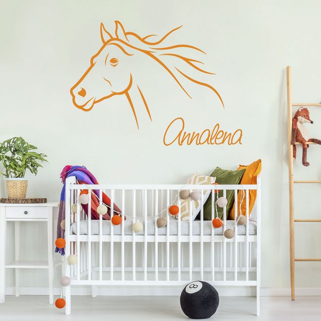 Custom text wall decals Horse With Customised Name