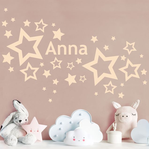 Wall decal Stars With Customised Name