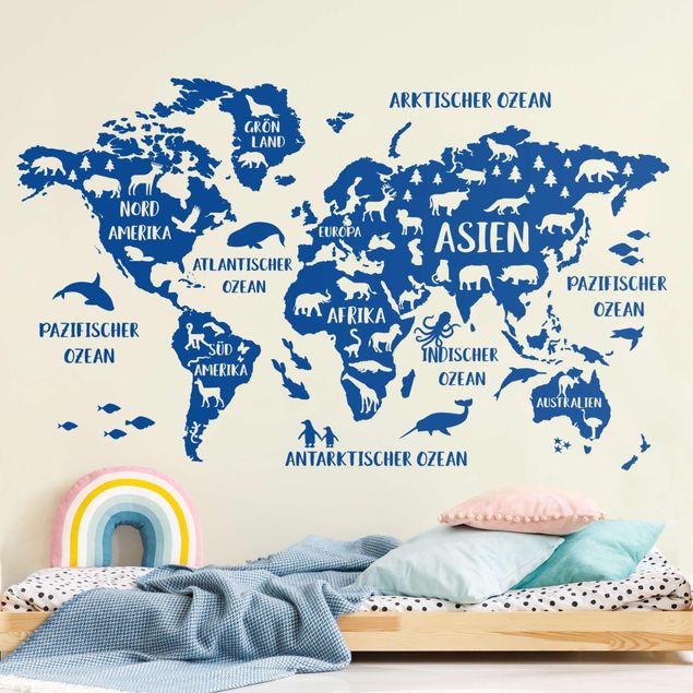 Wall stickers XXL World Map With Animals
