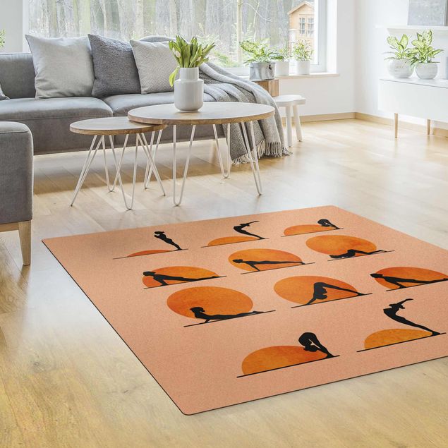 Orange rugs Yoga -  Sun Salutation
