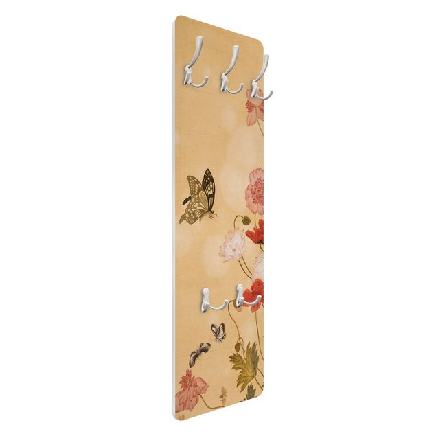 Coat rack - Yuanyu Ma - Poppy Flower And Butterfly