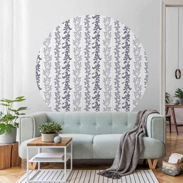 Wallpapers Delicate Leaf Silhouettes With Stripes