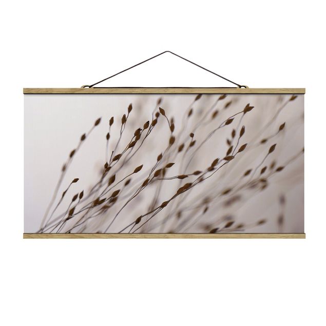 Fabric print with poster hangers - Soft Grasses In Slipstream - Landscape format 2:1