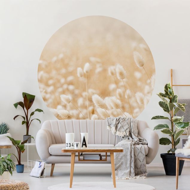 Self-adhesive round wallpaper - Delicate Grasses