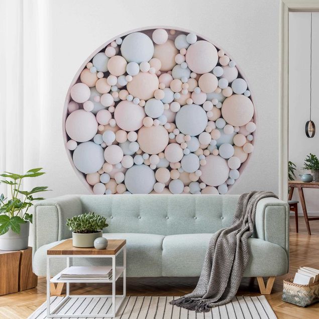 Wallpapers Delicate Circle Composition In Pastel Pink