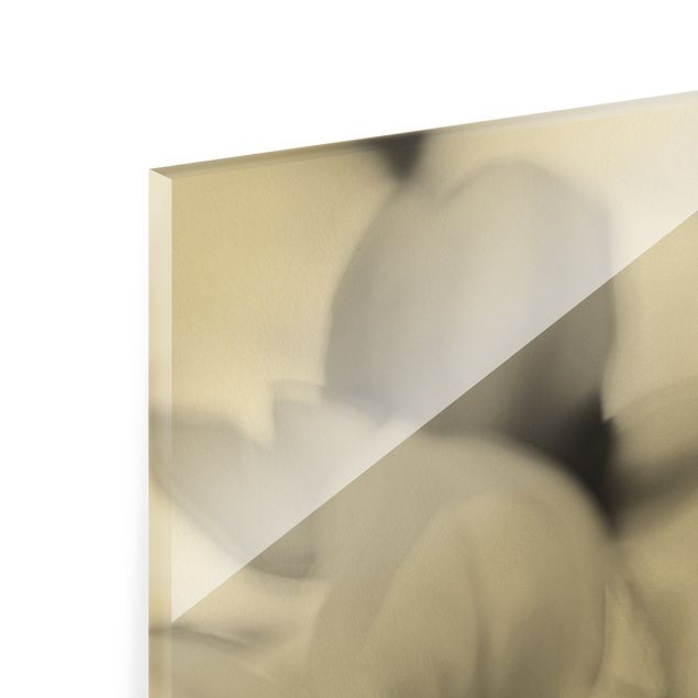 Glass print - Delicate Magnolia Flowers II - Portrait format