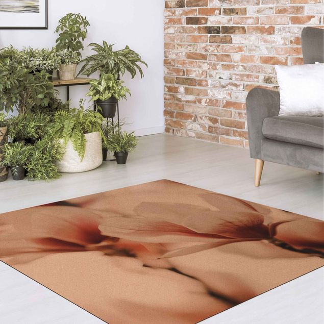 nature inspired rugs Delicate Magnolia Flowers In An Interplay Of Light And Shadows