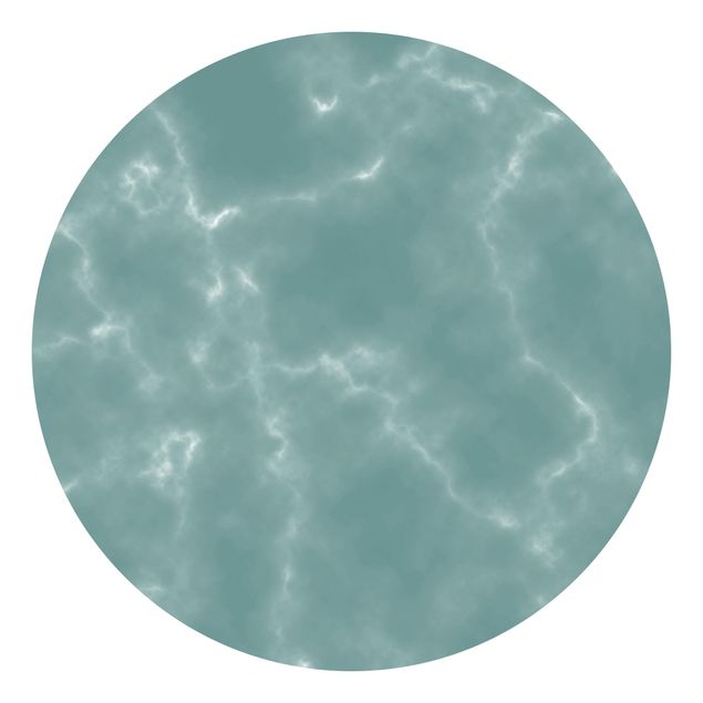 Self-adhesive round wallpaper - Delicate Marble Look In Blue