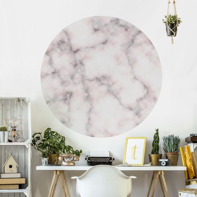 Self-adhesive round wallpaper kitchen - Delicate Marble Look