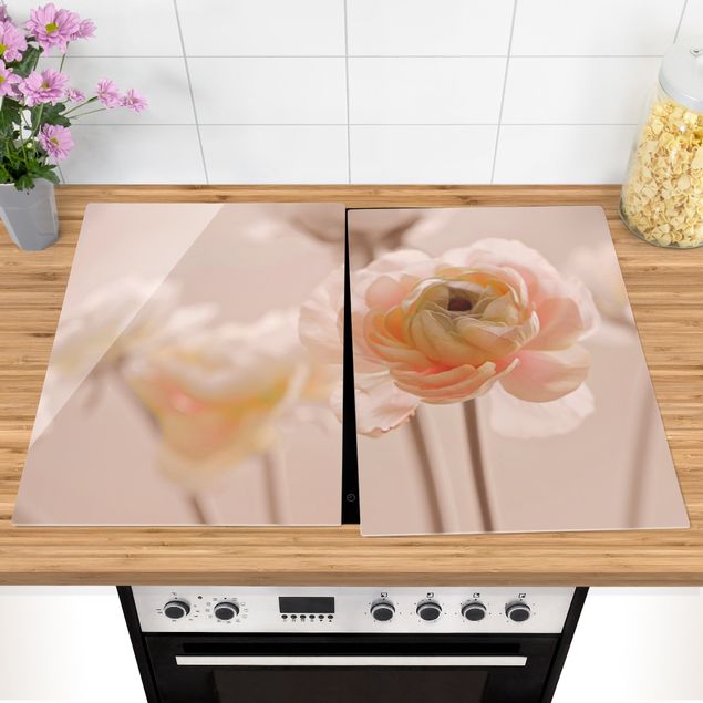 Stove top covers - Delicate Bouquet Of Light Pink Flowers