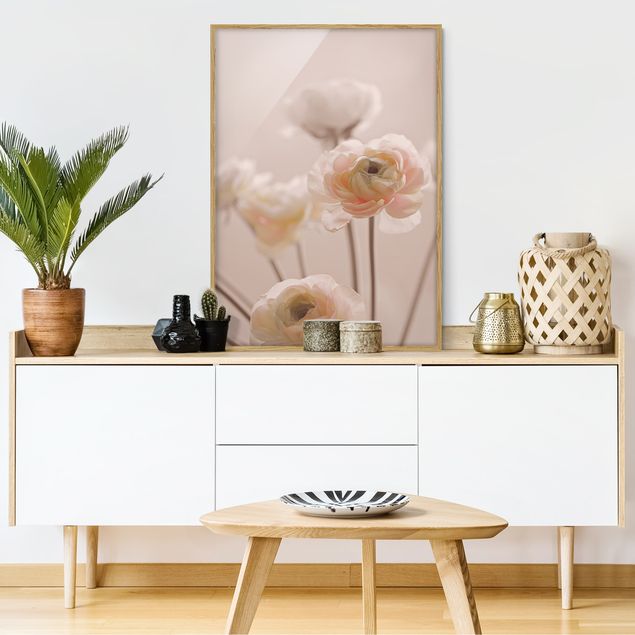 Framed poster - Delicate Bouquet Of Light Pink Flowers