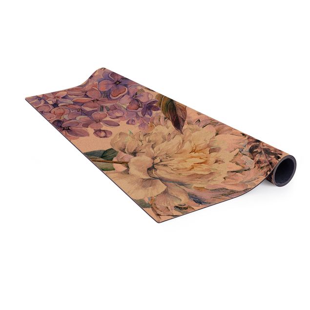 nature mats Delicate Watercolour Boho Flowers And Feathers Pattern