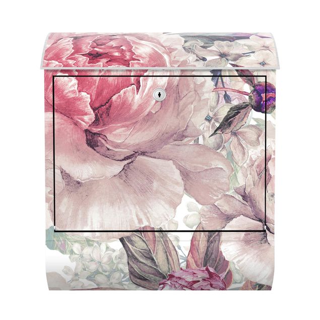 Letterbox - Delicate Watercolour Peony Pattern