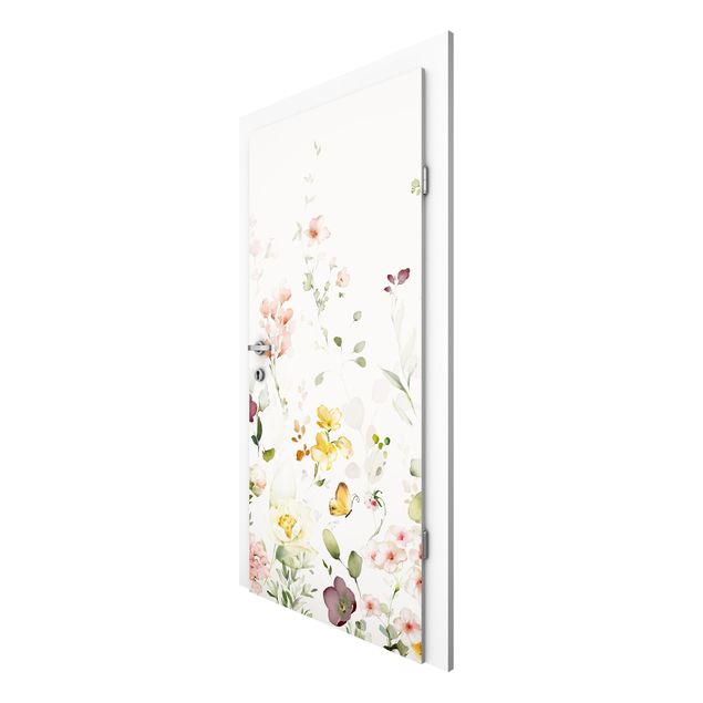 Door wallpaper - Delicate Flower Arrangement