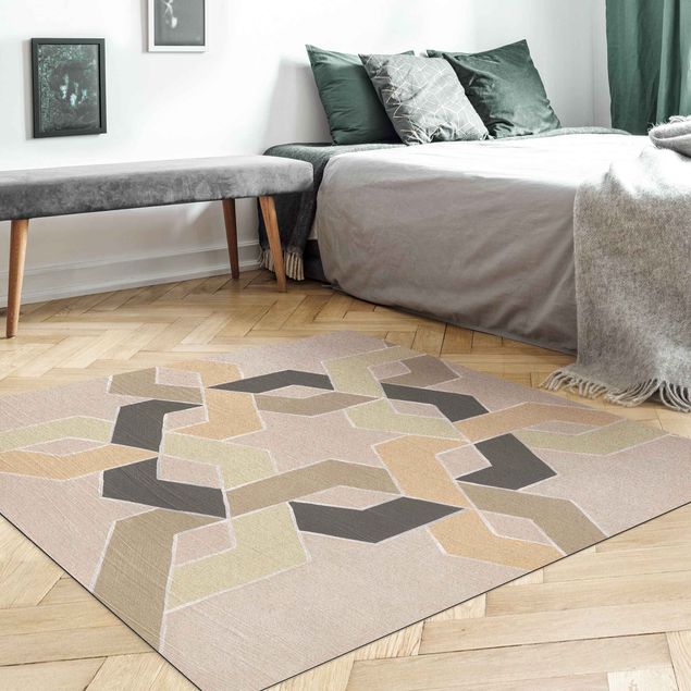 Abstract rugs Delicate Oriental Star Pattern