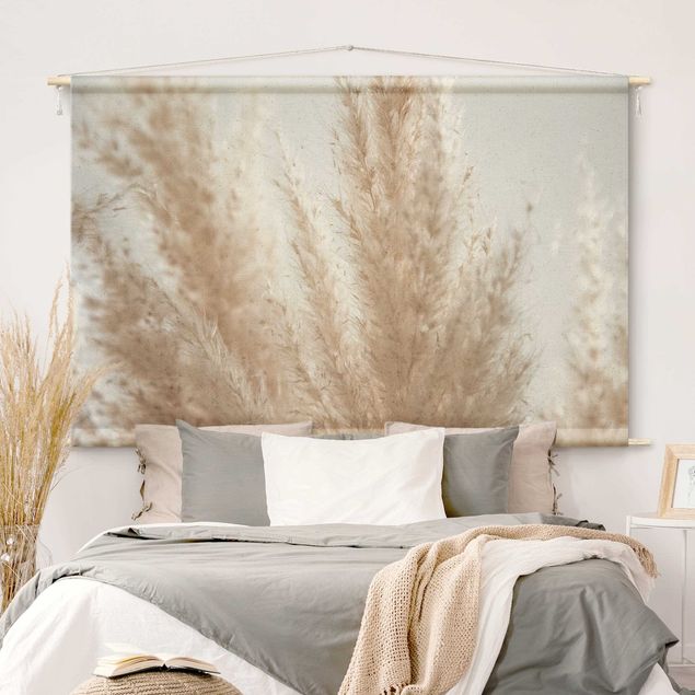 modern tapestry Delicate Pampas Grass Close Up