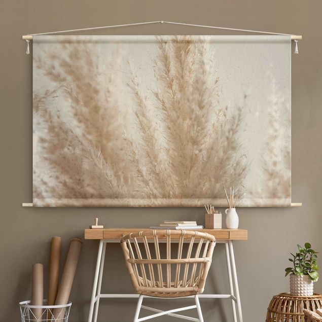 extra large tapestry Delicate Pampas Grass Close Up