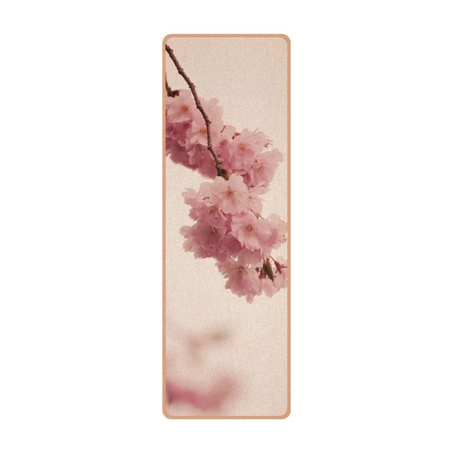 Yoga mat - Pale Pink Spring Flower With Bokeh