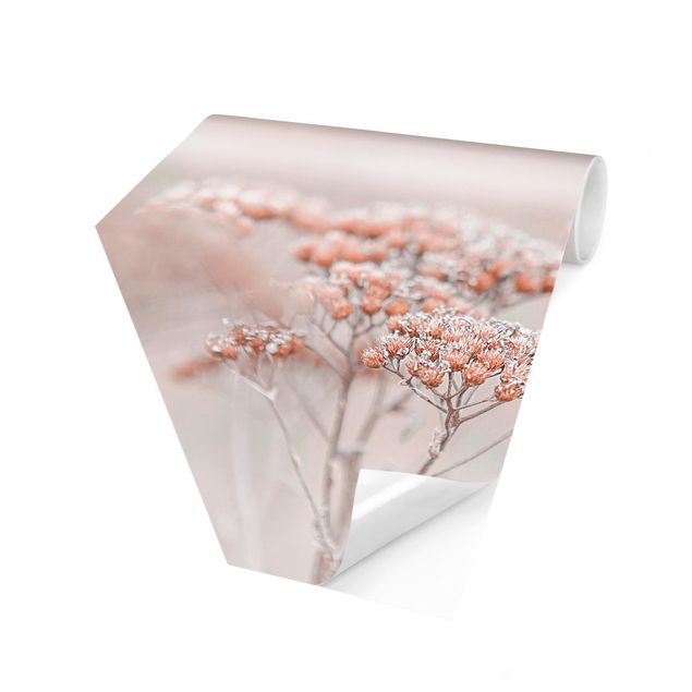 Self-adhesive hexagonal pattern wallpaper - Pale Pink Wild Flowers