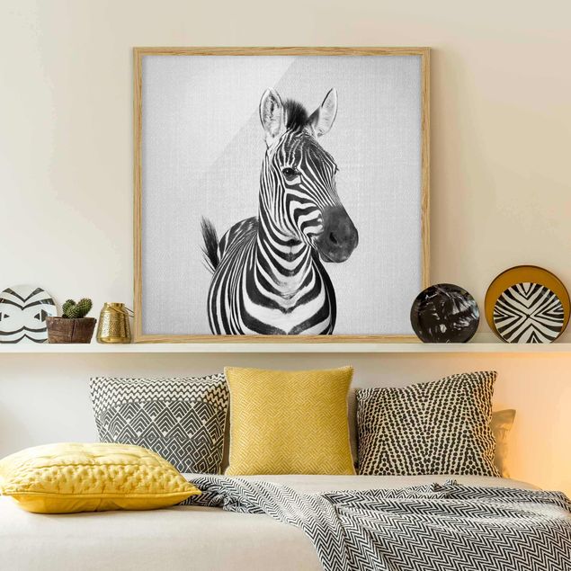 Framed poster - Zebra Zilla Black And White
