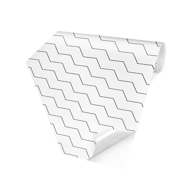 Self-adhesive hexagonal pattern wallpaper - Zig Zag Pattern Geometry
