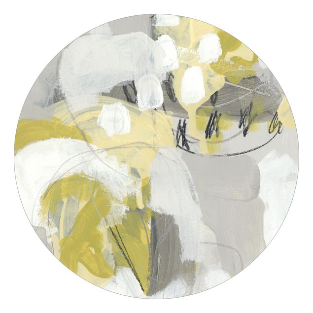 Self-adhesive round wallpaper - Lemons In The Mist I