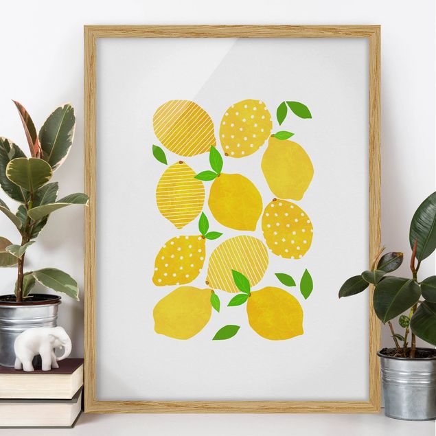 Framed poster - Lemon With Dots
