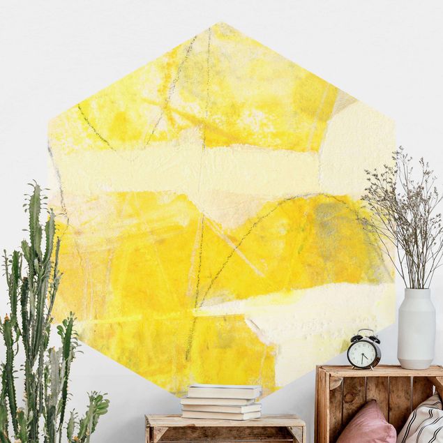 Hexagonal wall mural Lemon Forest In The Mountains