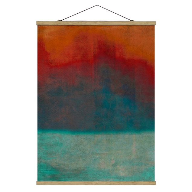Fabric print with poster hangers - At Home At The Ocean - Portrait format 3:4
