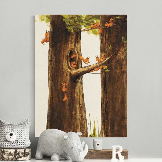 Natural canvas print - Home Of Squirrels - Portrait format 3:4