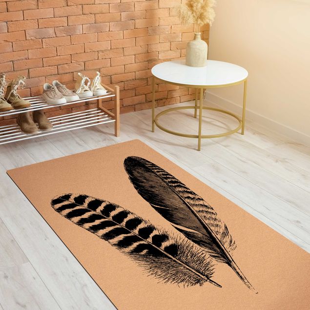 modern area rugs Two Feathers - Drawing
