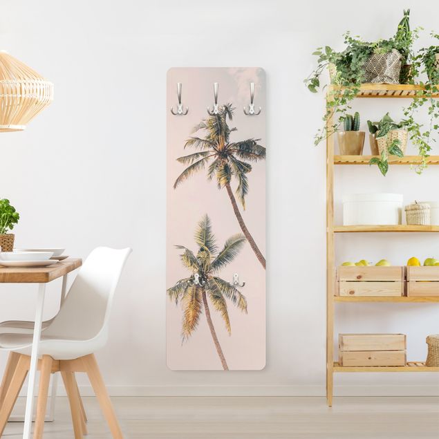 Coat rack modern - Two palm trees against a pink sky